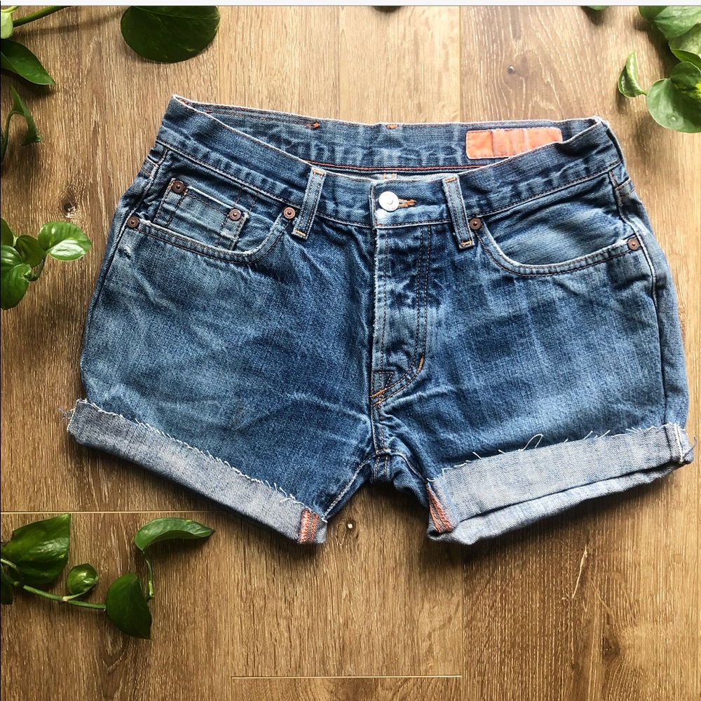 TOPSHOP DENIM HIGH WAISTED SHORTS BUTTONFLY 29✌🏻